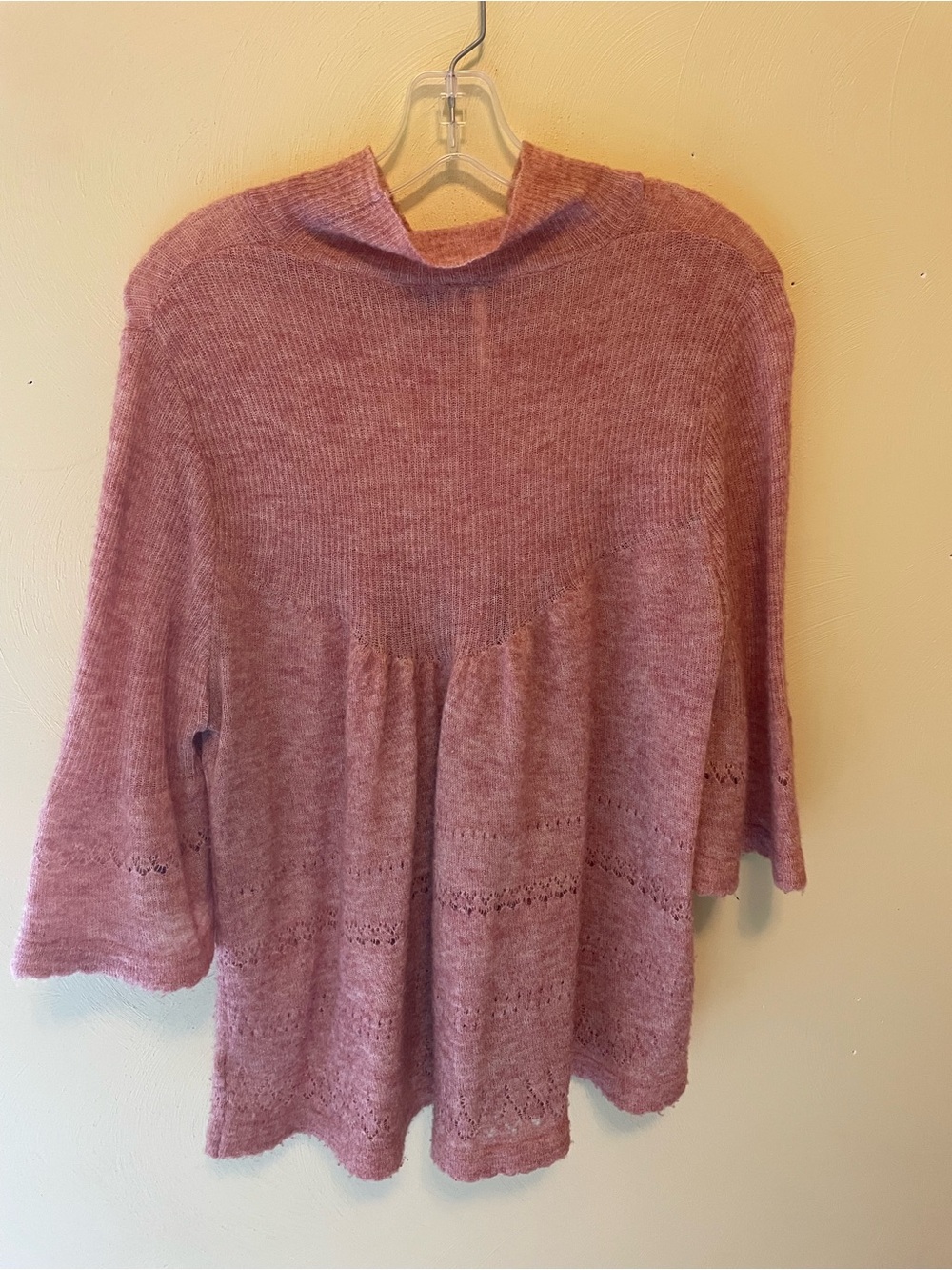 Anthropologie Dusty Rose Cowl-Neck Pullover
